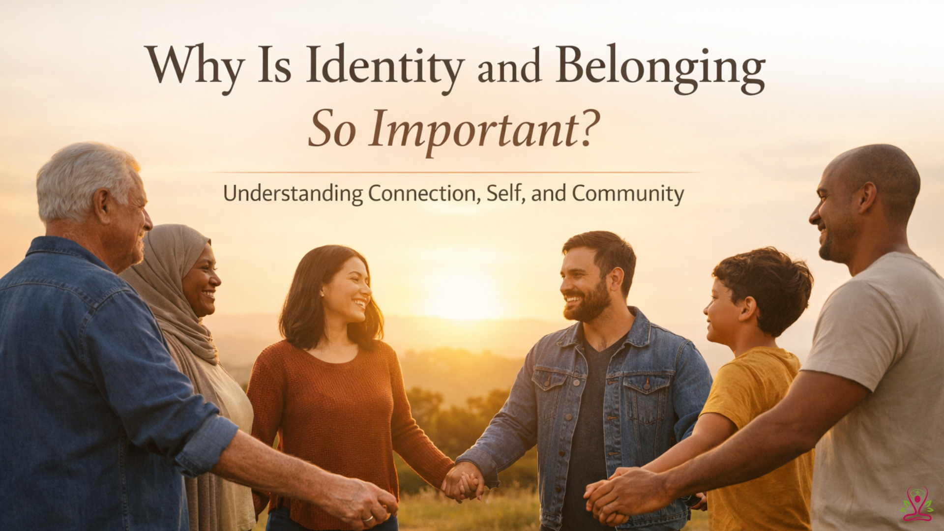 Illustration representing identity and belonging through human connection, diversity, and shared community values